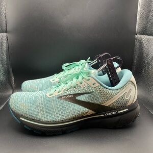 Brooks Ghost 14 Womens Size 11 Blue Black Athletic Running Sneaker No Insole